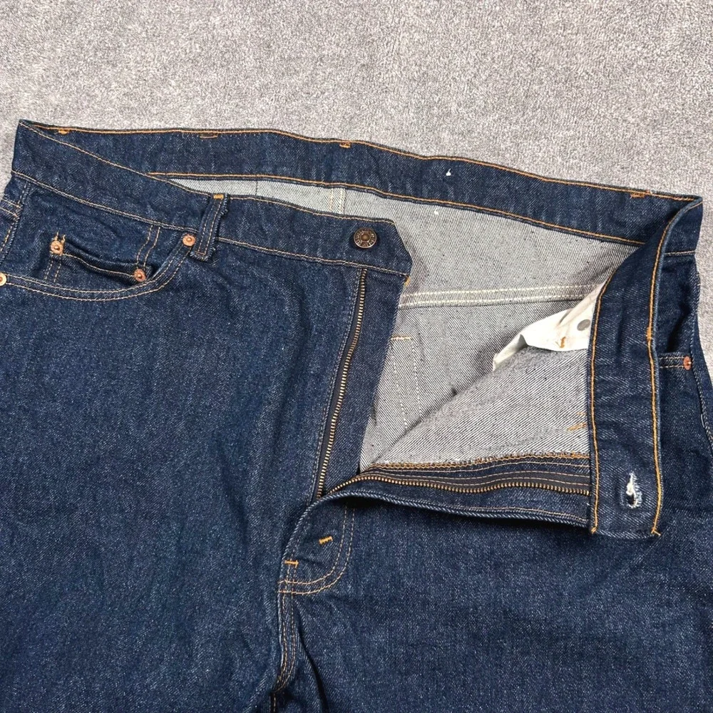 NWOT VTG Levi's 505 80's 0217 Raw Rigid Denim Jeans 42x34 Made in USA Blank Tab